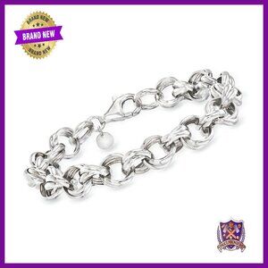 Sterling Silver Rolo Link Bracelet 7.5 Inch Lobster Clasp
